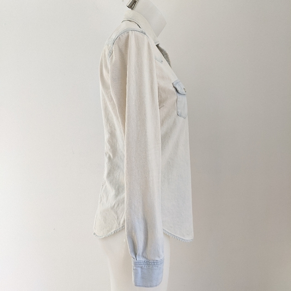 GAP Bleached Denim Shirt, XS - Picture 6 of 9